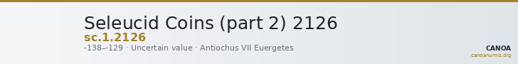 Seleucid Coins (part 2) 2126 — CANOA