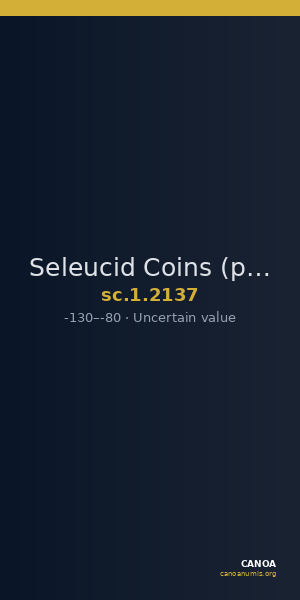 Seleucid Coins (part 2) 2137 — CANOA