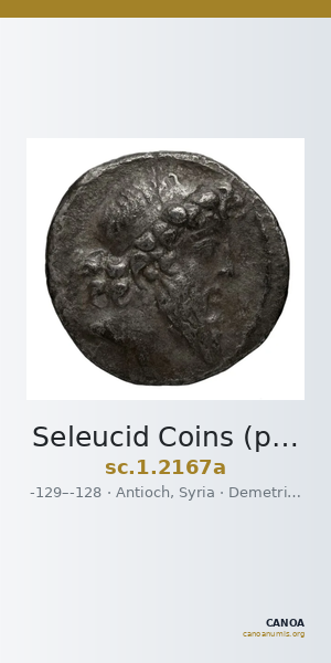 Seleucid Coins (part 2) 2167a — CANOA