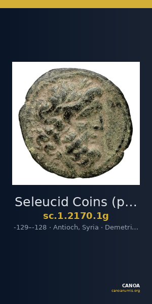 Seleucid Coins (part 2) 2170.1g — CANOA
