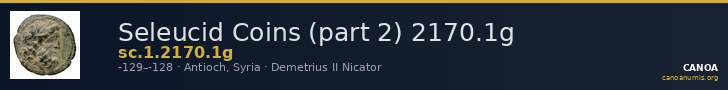 Seleucid Coins (part 2) 2170.1g — CANOA