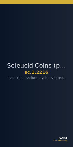 Seleucid Coins (part 2) 2216 — CANOA