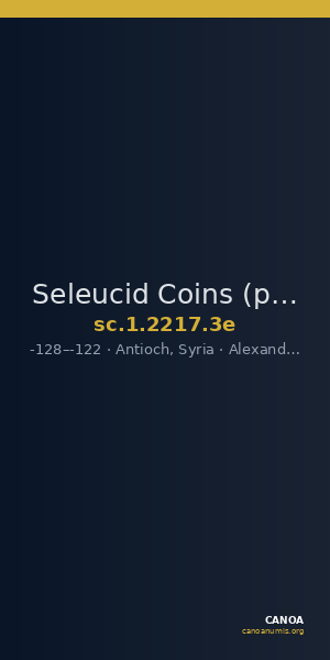 Seleucid Coins (part 2) 2217.3e — CANOA
