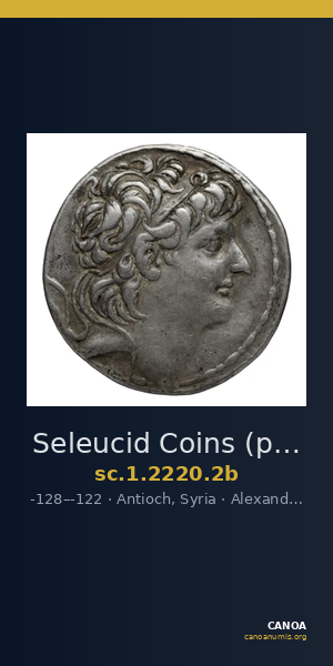 Seleucid Coins (part 2) 2220.2b — CANOA