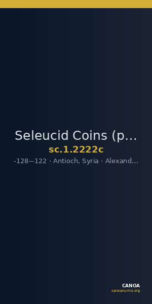 Seleucid Coins (part 2) 2222c — CANOA