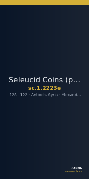 Seleucid Coins (part 2) 2223e — CANOA