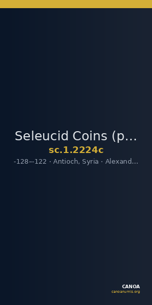 Seleucid Coins (part 2) 2224c — CANOA
