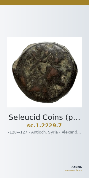 Seleucid Coins (part 2) 2229.7 — CANOA