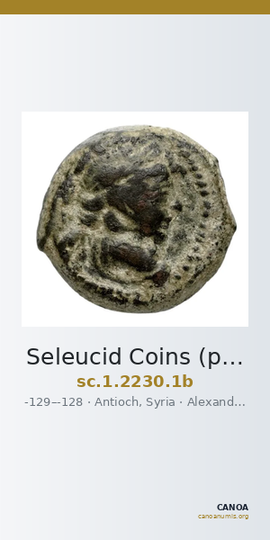 Seleucid Coins (part 2) 2230.1b — CANOA
