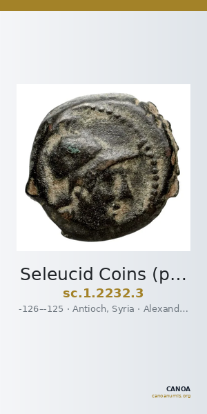 Seleucid Coins (part 2) 2232.3 — CANOA