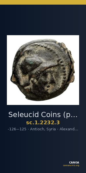 Seleucid Coins (part 2) 2232.3 — CANOA