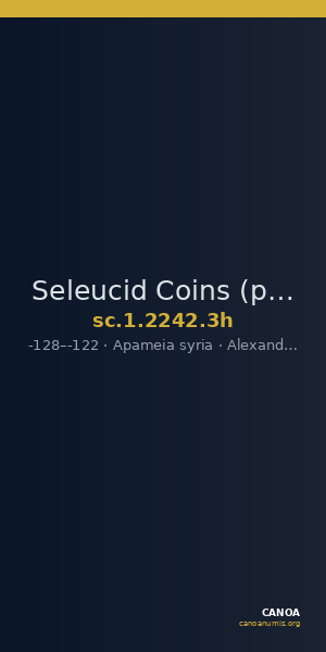 Seleucid Coins (part 2) 2242.3h — CANOA