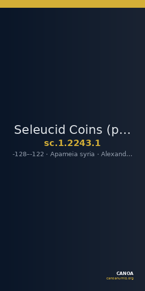Seleucid Coins (part 2) 2243.1 — CANOA