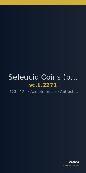 Seleucid Coins (part 2) 2271 — CANOA