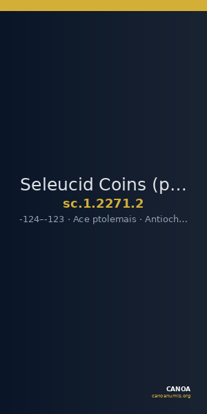 Seleucid Coins (part 2) 2271.2 — CANOA