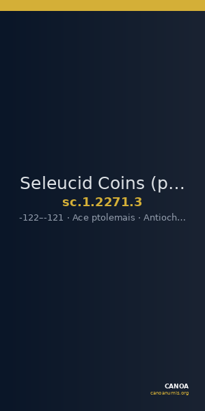 Seleucid Coins (part 2) 2271.3 — CANOA