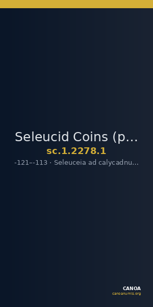 Seleucid Coins (part 2) 2278.1 — CANOA