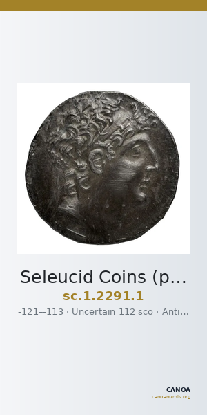 Seleucid Coins (part 2) 2291.1 — CANOA