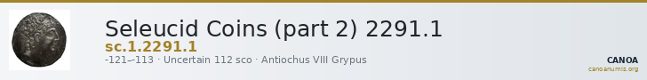 Seleucid Coins (part 2) 2291.1 — CANOA