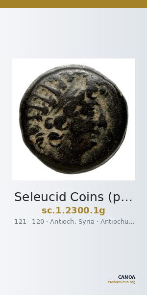 Seleucid Coins (part 2) 2300.1g — CANOA