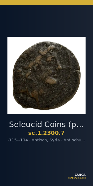 Seleucid Coins (part 2) 2300.7 — CANOA