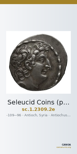 Seleucid Coins (part 2) 2309.2e — CANOA