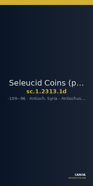 Seleucid Coins (part 2) 2313.1d — CANOA