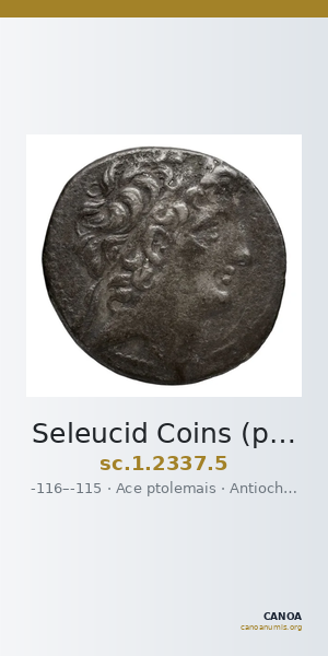 Seleucid Coins (part 2) 2337.5 — CANOA
