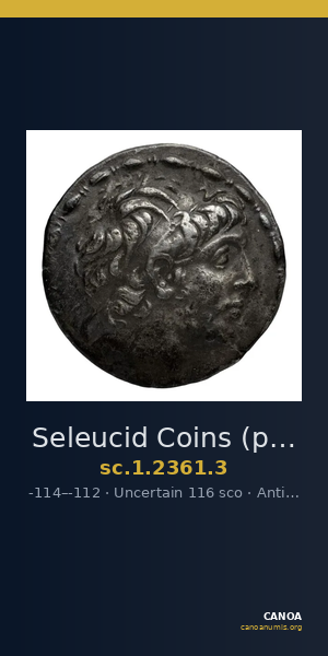 Seleucid Coins (part 2) 2361.3 — CANOA