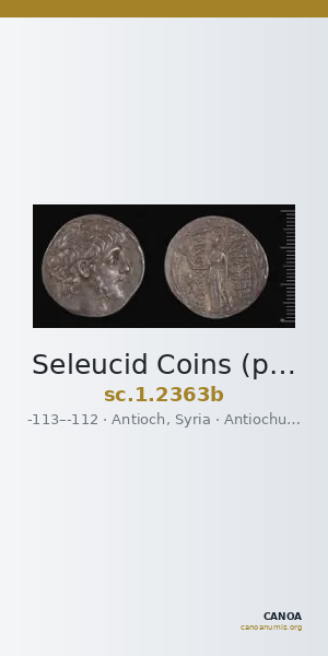 Seleucid Coins (part 2) 2363b — CANOA