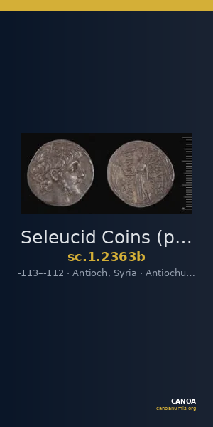Seleucid Coins (part 2) 2363b — CANOA