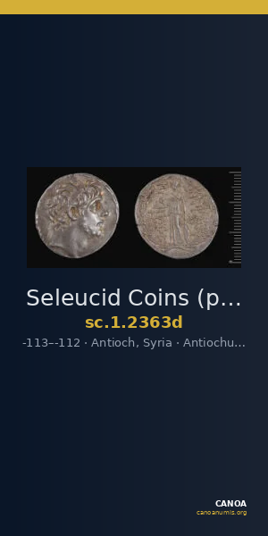 Seleucid Coins (part 2) 2363d — CANOA