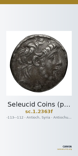 Seleucid Coins (part 2) 2363f — CANOA