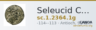 Seleucid Coins (part 2) 2364.1g — CANOA