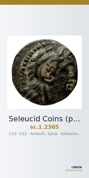 Seleucid Coins (part 2) 2365 — CANOA