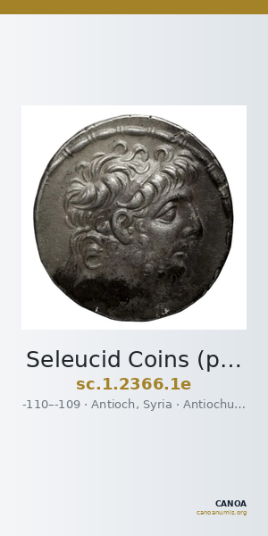 Seleucid Coins (part 2) 2366.1e — CANOA