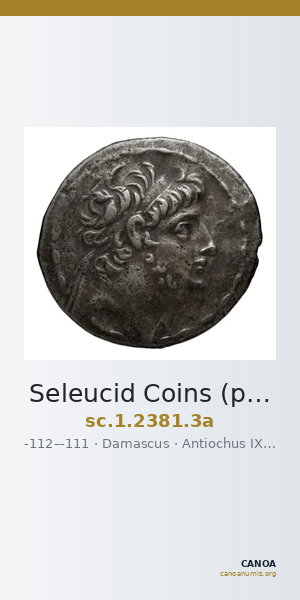 Seleucid Coins (part 2) 2381.3a — CANOA