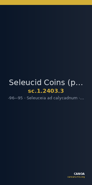 Seleucid Coins (part 2) 2403.3 — CANOA
