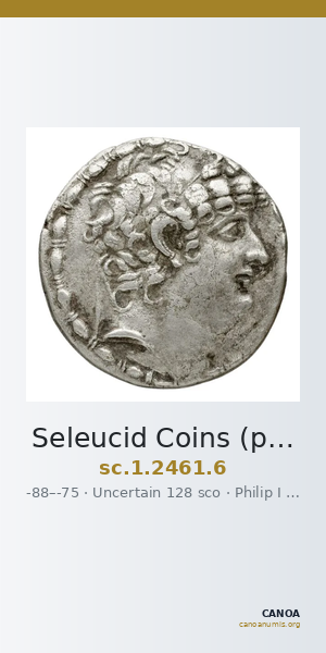 Seleucid Coins (part 2) 2461.6 — CANOA