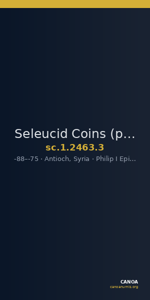 Seleucid Coins (part 2) 2463.3 — CANOA