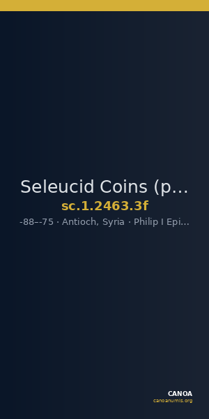 Seleucid Coins (part 2) 2463.3f — CANOA