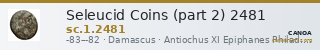Seleucid Coins (part 2) 2481 — CANOA