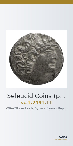 Seleucid Coins (part 2) 2491.11 — CANOA