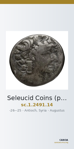 Seleucid Coins (part 2) 2491.14 — CANOA