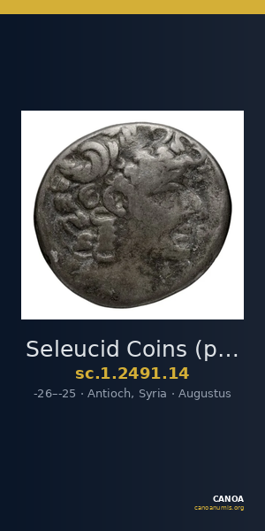 Seleucid Coins (part 2) 2491.14 — CANOA