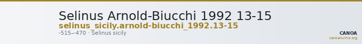 Selinus Arnold-Biucchi 1992 13-15 — CANOA