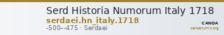 Serd Historia Numorum Italy 1718 — CANOA