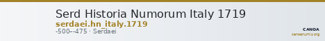 Serd Historia Numorum Italy 1719 — CANOA