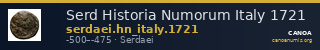 Serd Historia Numorum Italy 1721 — CANOA