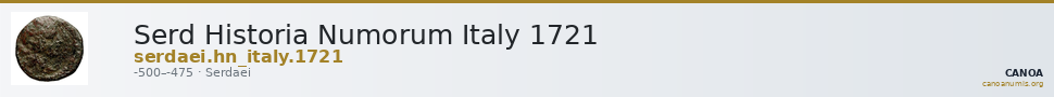 Serd Historia Numorum Italy 1721 — CANOA